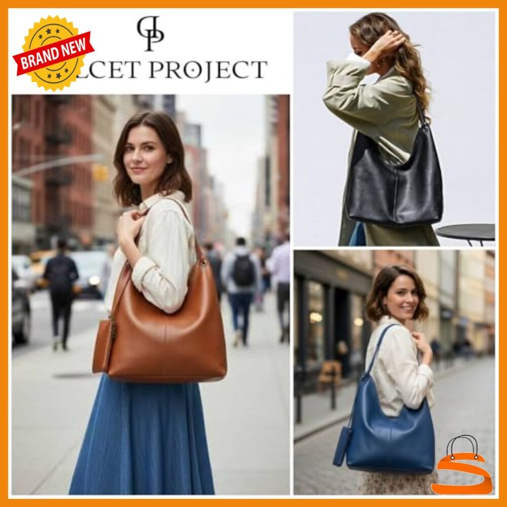 Large Genuine Leather Hobo Shoulder Bag for Work and Everyday Use - Picture 2 of 6